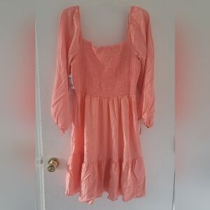 LC Lauren Conrad Women's 3/4 Bell Sleeve Dress Rust Orange Size M Summer Dress